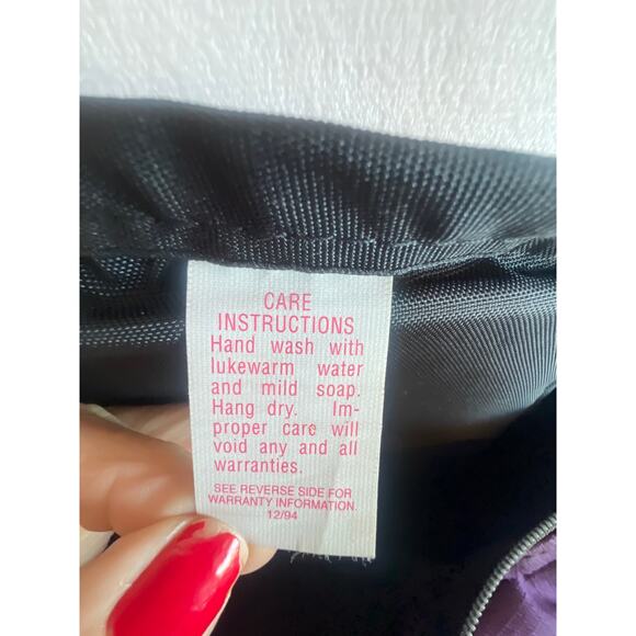 Vintage 90s Jansport Fanny Pack Made in USA Hip Waist Bag 1990's Black & Purple - Picture 4 of 13